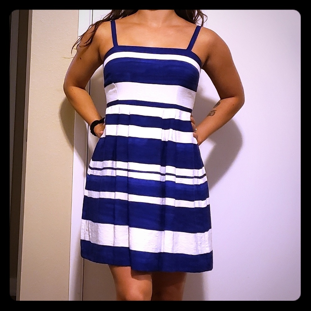 NWOT Blue and white striped dress